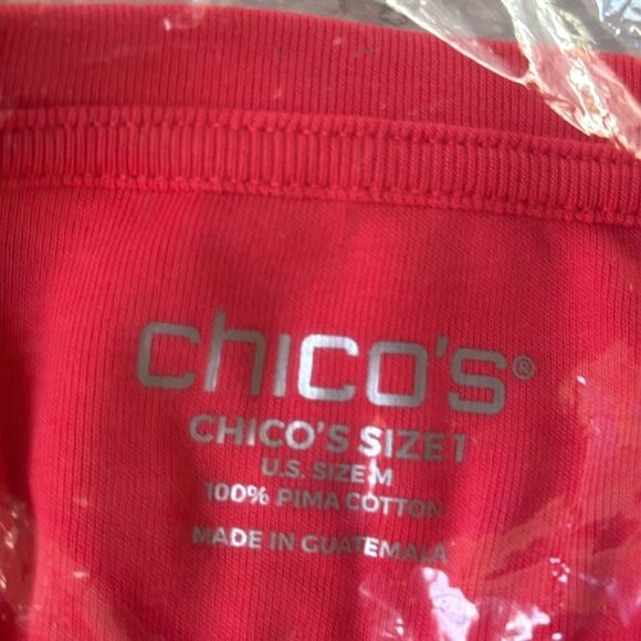 Chico’s Jewel Neck Elbow Tee size 1 in Watermelon Punch NWT in packaging - Picture 3 of 4